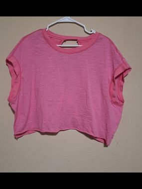 Bright Pink Cotton Tee - Size L